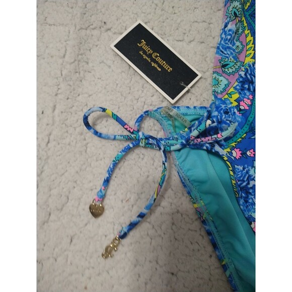 Juicy Couture Blue Floral One Piece Swimsuit Size Small Nwt - Picture 3 of 10